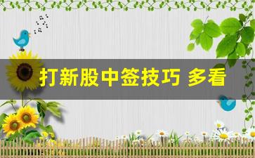 打新股中签技巧 多看看这方法(打新股中签怎么操作流程)_https://www.gdbxwh.com_开网店_第1张